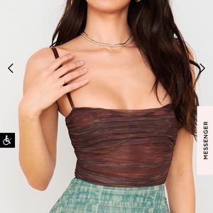 House of CB PEARL chocolate mesh bodysuit